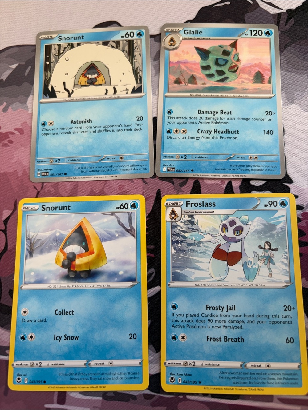 Snorunt, Glalie & Froslass Evolution Lot | Silver Tempest + Twilight Masquerade